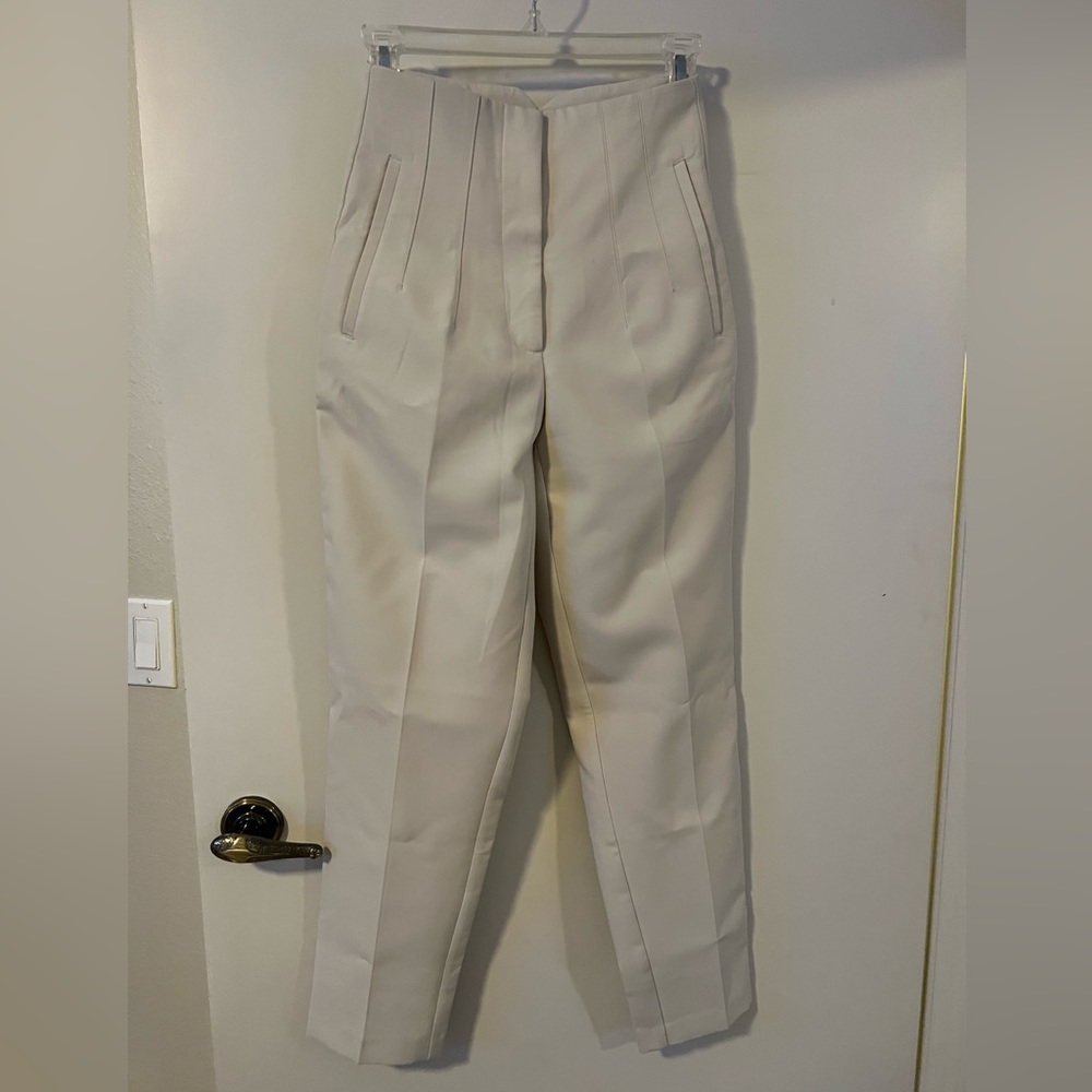 ZARA WORK PANTS ECRU